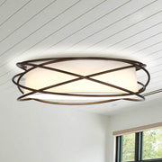 20" Modern Brown LED Flush Mount Ceiling Light