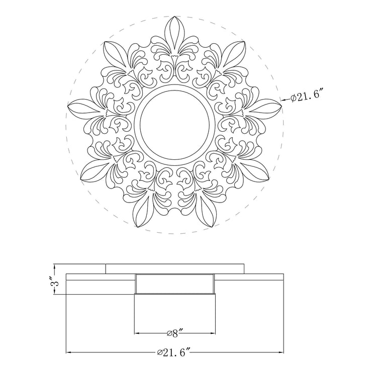 22 Inch White Modern Sunburst Flush Mount LED Lighting