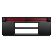 Modern 68 Inch TV Stand Media Console with LED Lights for Living Room