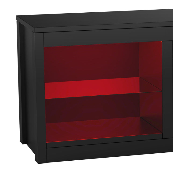 Modern 66" LED TV Stand with 23" Electric Fireplace for Living Room