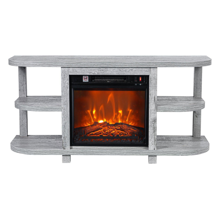 Decorative Modern 48" TV Stand with 18" Insert Electric Fireplace