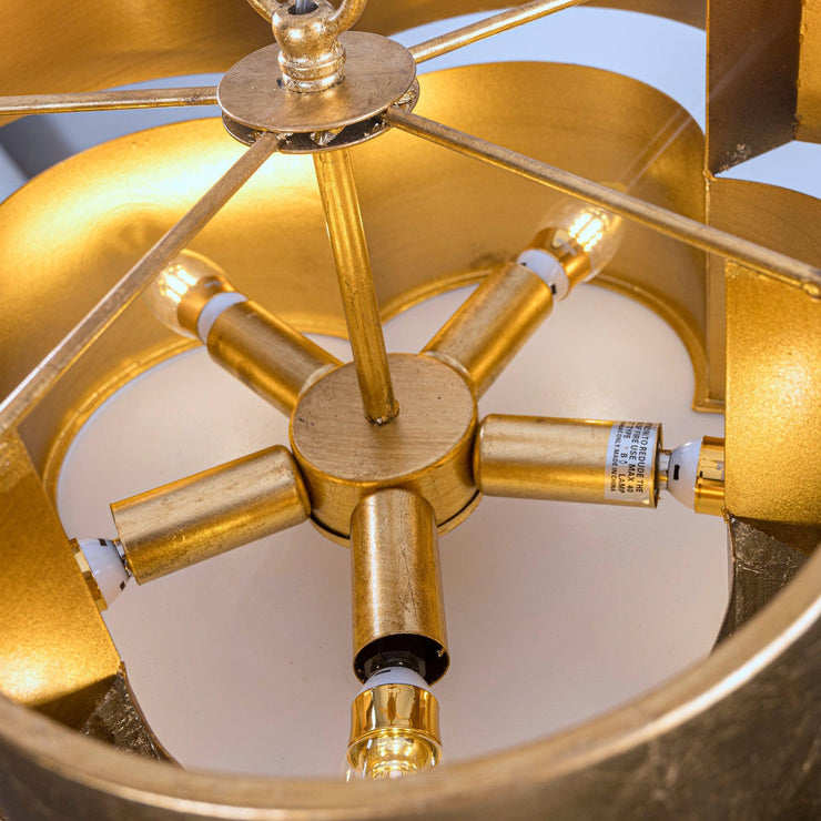 Golden 5-Light Iron Dry Rated Pendant Lighting