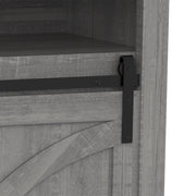 68" Farmhouse TV Stand with Double Sliding Barn Doors for Living Room