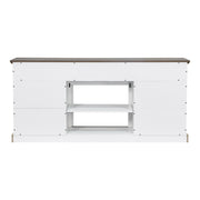 68" Farmhouse TV Stand with Double Sliding Barn Doors for Living Room