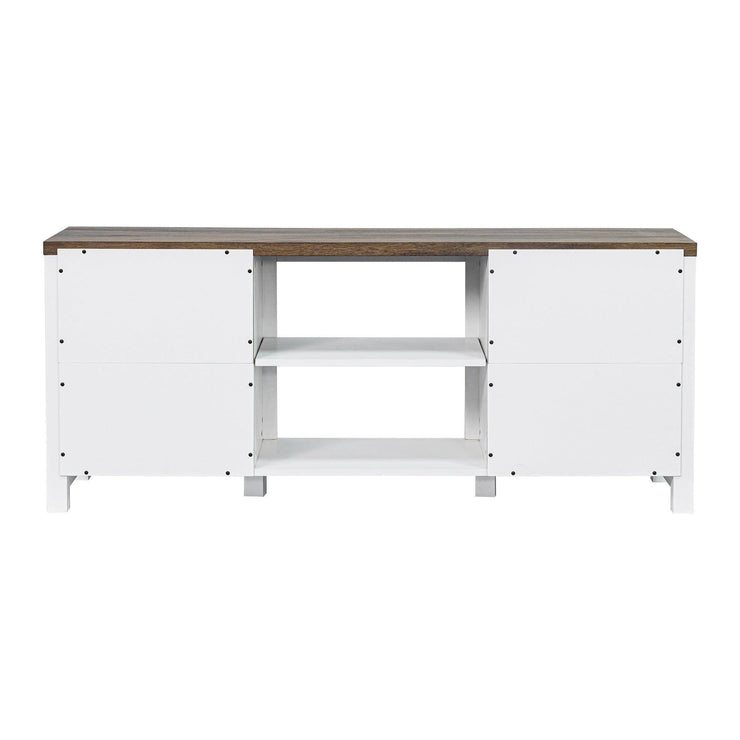 Farmhouse TV Stand for 58 Inch TV Storage Cabinet for Living Room