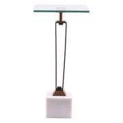 11" Modern Martini Table with White Marble