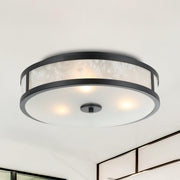 Modern 16 Inch 3-Light Black Flush Mount Ceiling Light