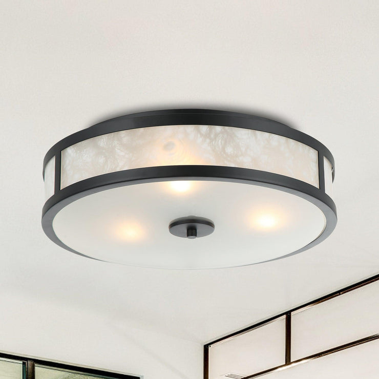 Modern 16 Inch 3-Light Black Flush Mount Ceiling Light