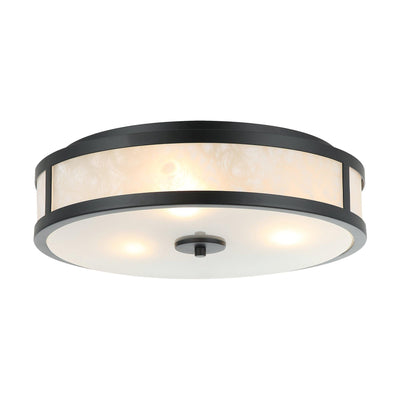 Modern 16 Inch 3-Light Black Flush Mount Ceiling Light
