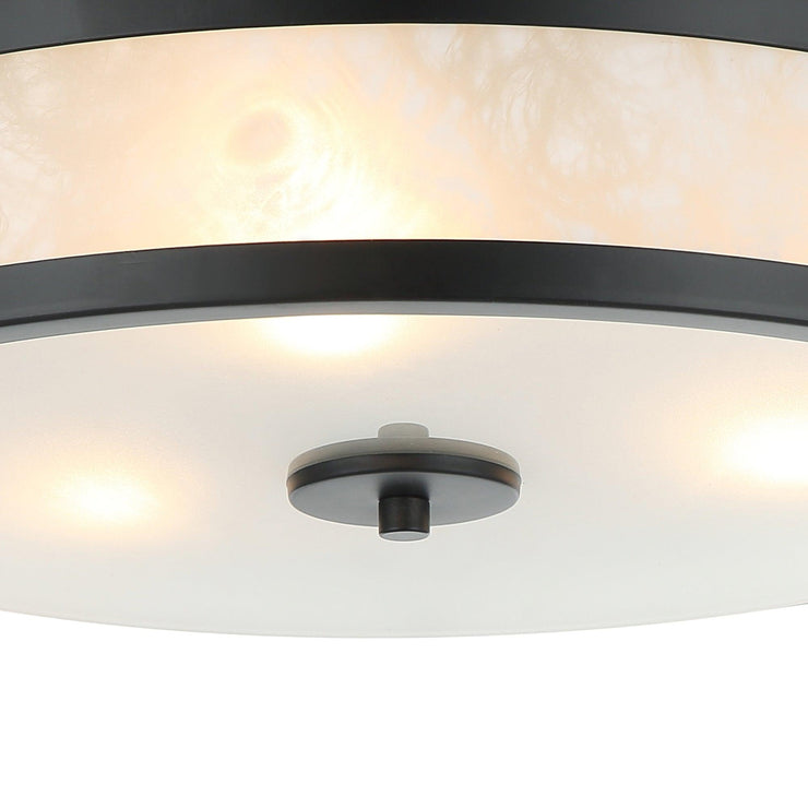 Modern 16 Inch 3-Light Black Flush Mount Ceiling Light