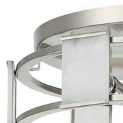 Industrial 15 Inch Satin Nickel 3-Light Flush Mount Ceiling Light
