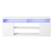 Modern 68 Inch TV Stand Media Console with LED Lights for Living Room