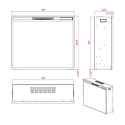 Black Electric Fireplace Heater Insert with Overheating Protection and Remote Control