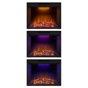 Black Electric Fireplace Heater Insert with Overheating Protection and Remote Control