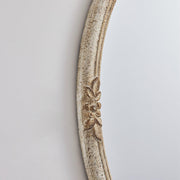 Traditioanl Oval Mirror With Wood Frame Rustic Decor Wall Mirror