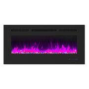 Wall Electric Fireplace with Remote Control and Touch Screen in 13 Flame Colors and Base Lights