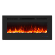 Wall Electric Fireplace with Remote Control and Touch Screen in 13 Flame Colors and Base Lights