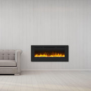Wall Electric Fireplace with Remote Control and Touch Screen in 13 Flame Colors and Base Lights