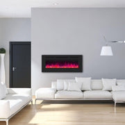 Wall Electric Fireplace with Remote Control and Touch Screen in 13 Flame Colors and Base Lights