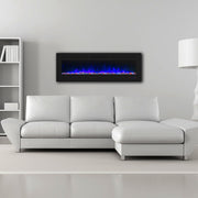 Wall Electric Fireplace with Remote Control and Touch Screen in 13 Flame Colors and Base Lights