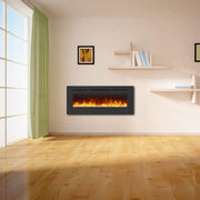 Wall Electric Fireplace with Remote Control and Touch Screen in 13 Flame Colors and Base Lights