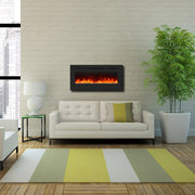 Wall Electric Fireplace with Remote Control and Touch Screen in 13 Flame Colors and Base Lights