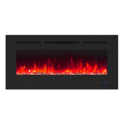 Wall Electric Fireplace with Remote Control and Touch Screen in 13 Flame Colors and Base Lights