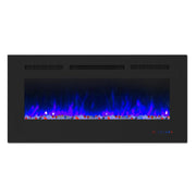 Wall Electric Fireplace with Remote Control and Touch Screen in 13 Flame Colors and Base Lights