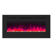 Wall Electric Fireplace with Remote Control and Touch Screen in 13 Flame Colors and Base Lights
